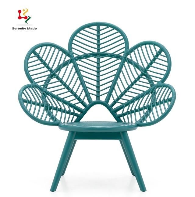 Chinese Supplier OEM Hotsale Style Hand Made Flower Shape Natural Rattan Adult Leisure Chair