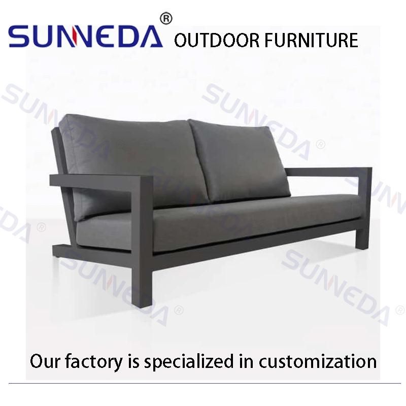 Patio Sofa Garden Sets Outdoor Furniture Aluminum Modern Chair with Glass Table