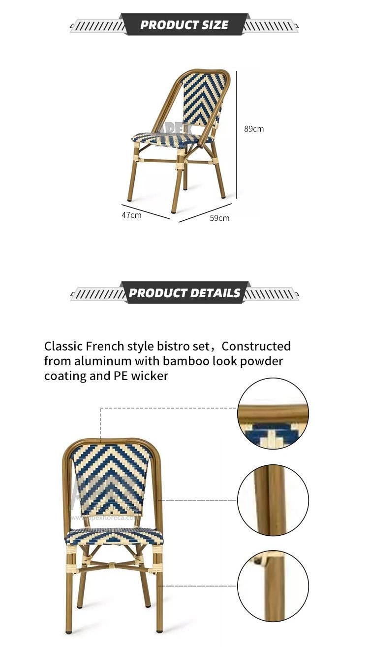 Wholesale Outdoor Balcony Aluminum Bamboo Look Wicker Rattan Chair
