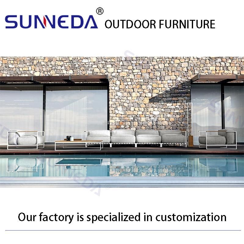 Contemporary Long Patio Leisure Outdoor Aluminum Frame Comfortable Sofa