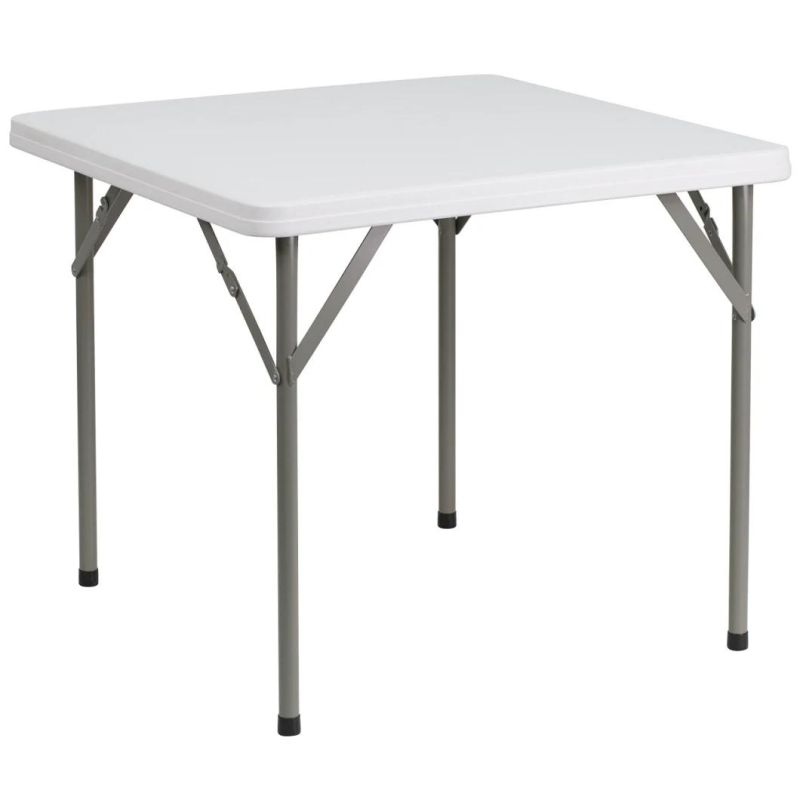 Square Stain Resistant White Customize Plastic Folding Table