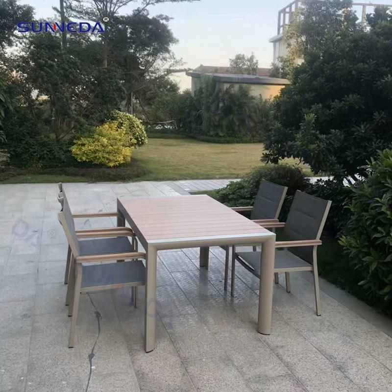 Patio Dining Table Set with Textilene Back and Set chair