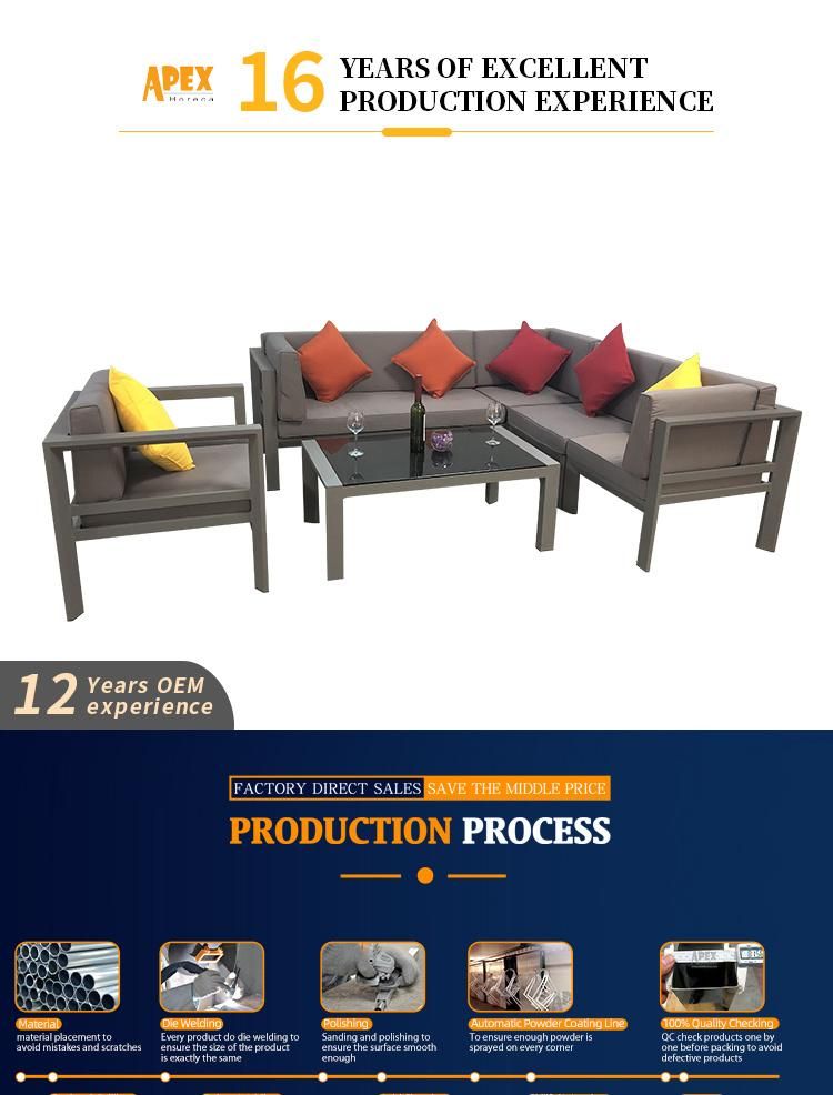 Modern Luxury High Quanlity Home Designer Living Room Fabric Aluminum Sofa Sets