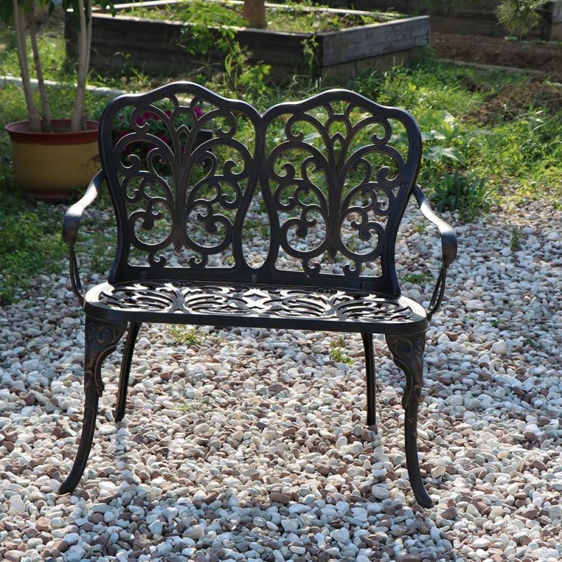 Customized Aluminum Garden Antique Concrete Bench Set
