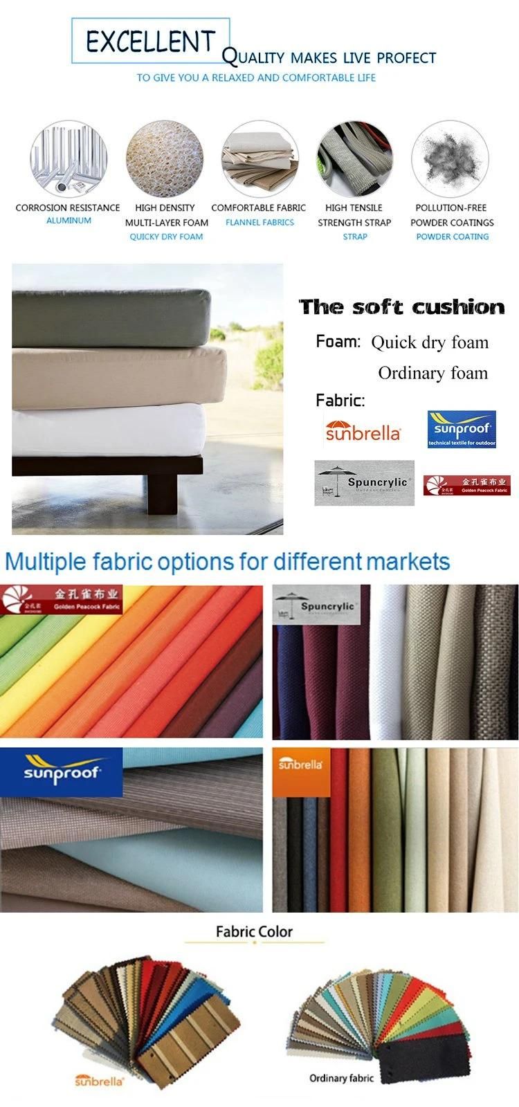 All Weather Upholstery Outdoor Hotel Furniture Fabric Lounge Sofa Set