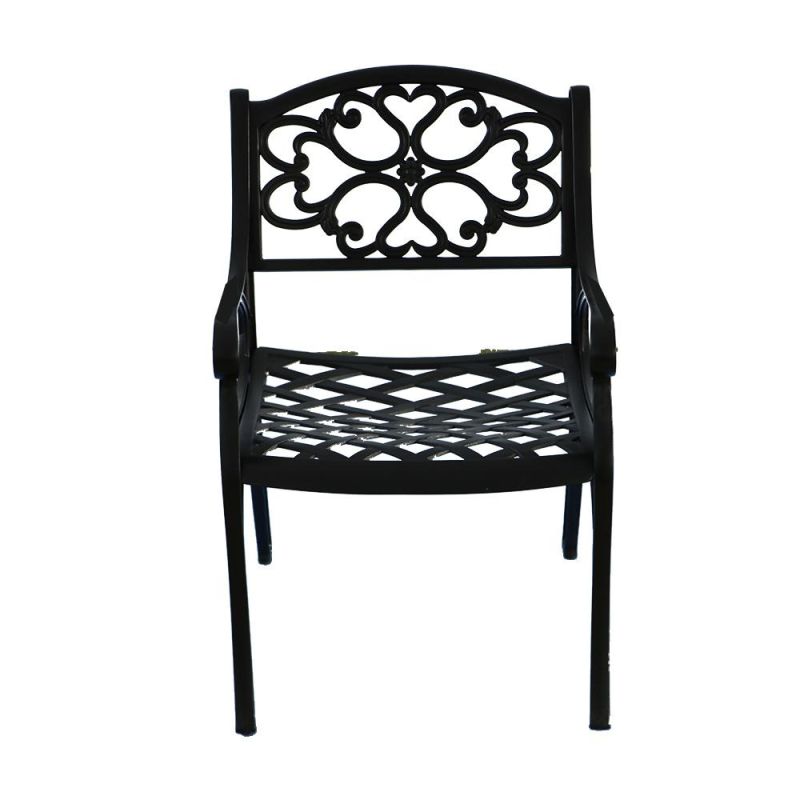 Garden Chair Cast Aluminum Outdoor Armrest Patio Dining Chair