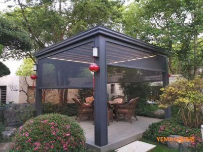Aluminum Frame Finishing Waterproof Outdoor Pergola with Curtain