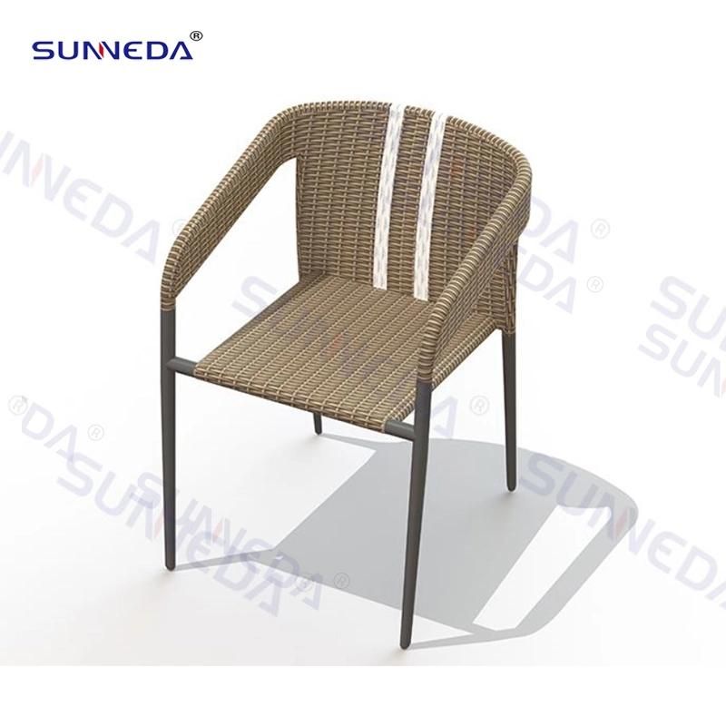 Simple Glass Outdoor Hotel Garden Aluminum Patio Rattan Dining Sets Furniture