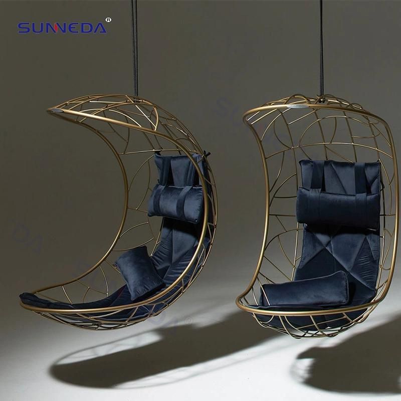 Stainless Steel Luxury Modern Semicircle Hanging Swing Chair