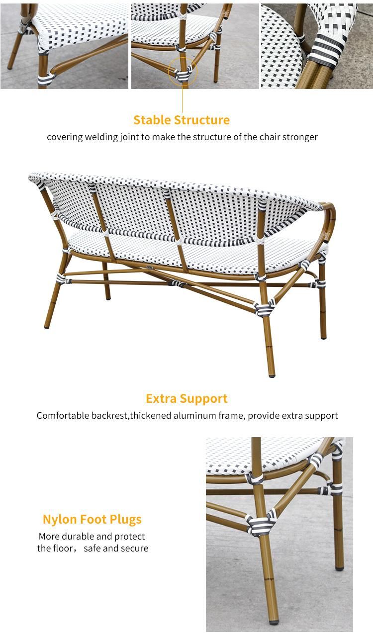 Garden Loveseat Rattan Bistro Bench Outdoor Rattan Chair