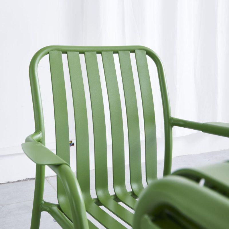 China Wholesale Aluminum Metal Stackable Outdoor Industrial Restaurant Chair