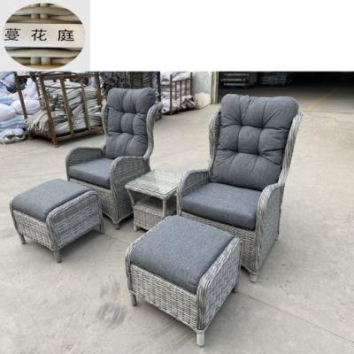 Bedroom Living Room Outdoor Garden Leisure and Comfortable Double Recliner with Coffee Table