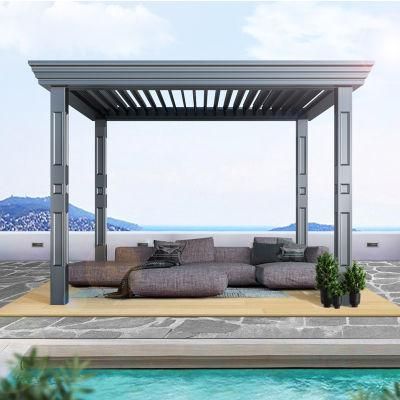 Motorized Metal Waterproof Aluminium Canopy Gazebo Awning Carport Garden Louver Roof Pergola for Outdoor
