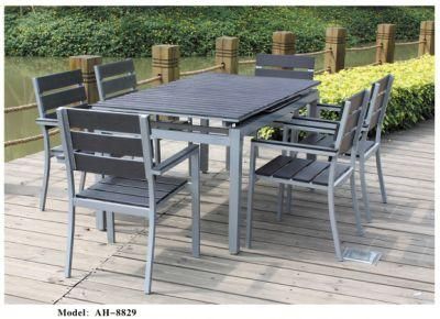 Outdoor Furniture Garden restaurant Furniture Dining Set, Elegant Garden Aluminum Dining Table and Rattan Chair, Dining Room Set