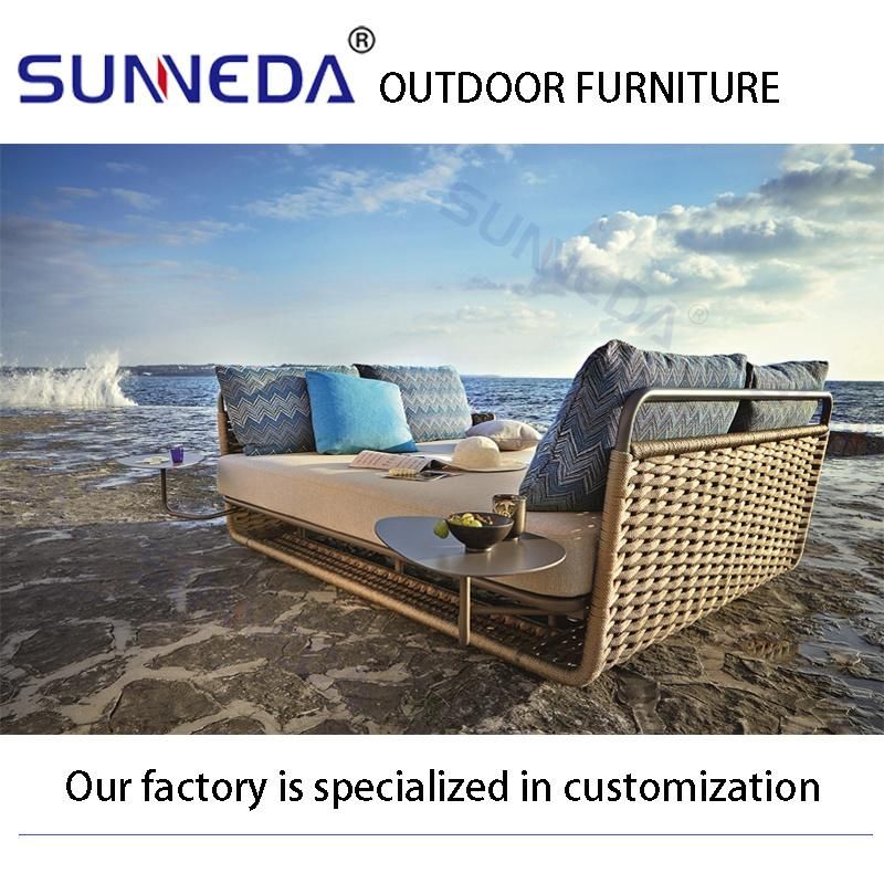 Leisure Outdoor Furniture Aluminum Tube Patio Elegant Soft Lounge Sofa