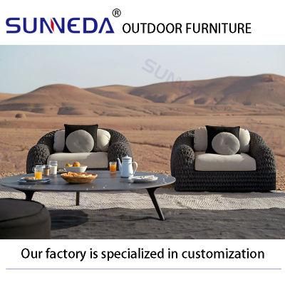 Outdoor Backyard Swimming Pool Sofa and Rock Plate Tea Table