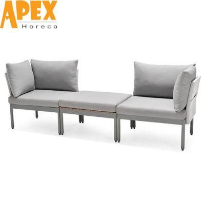 Outdoor Furniture Set Lounge Patio Sofa with Light Grey Cushions