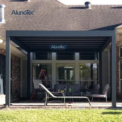 AlunoTec Customized Adjustable Rainproof Metal Gazebo Durable Pergolas Hardware Sunshade Retractable Pergole