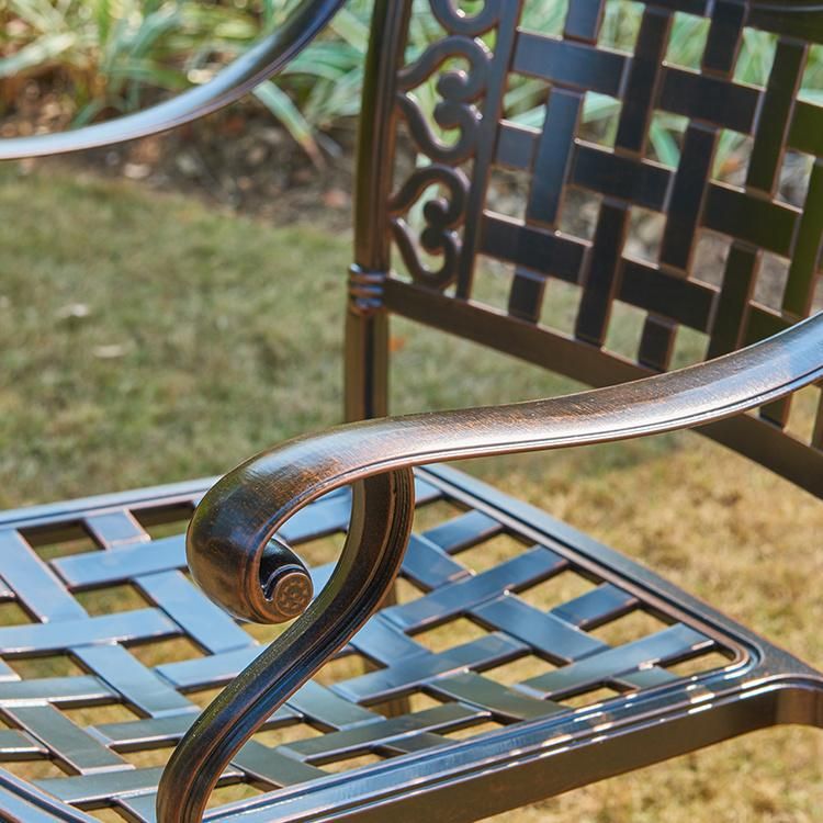 Direct Sale Cast Aluminum Patio Furniture Table Conversation Set for Bistro