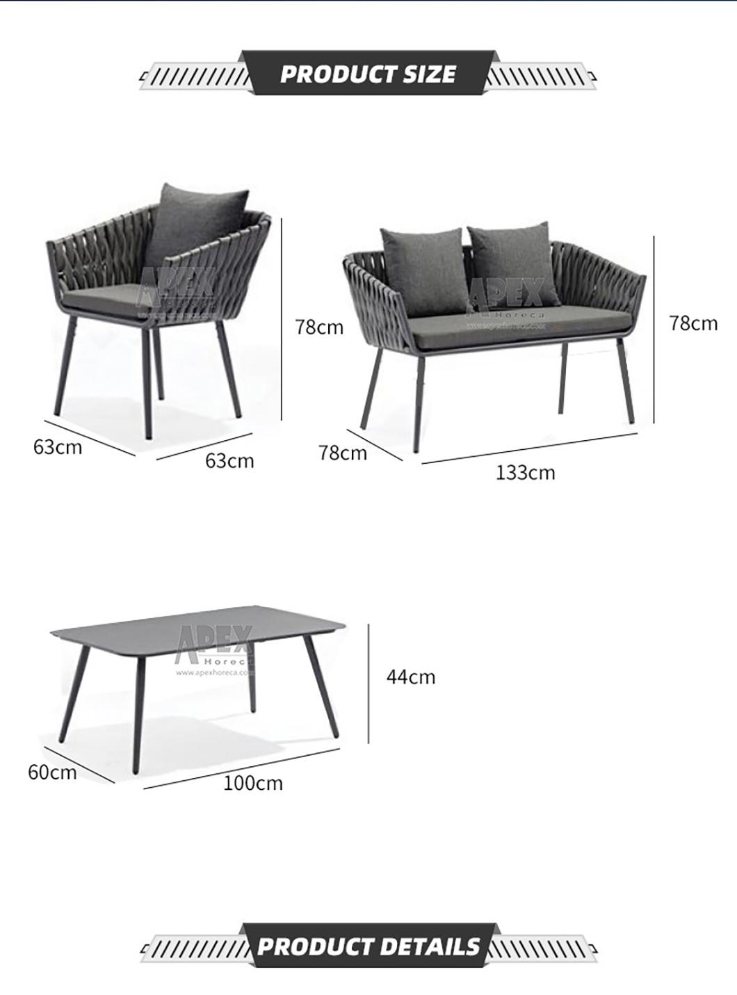 Luxury Home Furniture Set Outdoor High-Quality Elegant Aluminum Frame Sofa