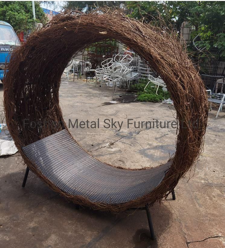 Outdoor Aluminum Garden Hotel Villa Patio Courtyard Rattan Chaise Lounge