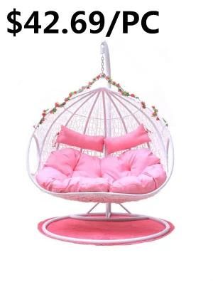 Popular Double Seat Rattan Wicker Garden Hotel Balcony Swing Chair