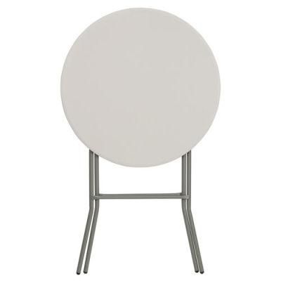 Factory Foot Round Granite White Plastic Bar Height Folding Table