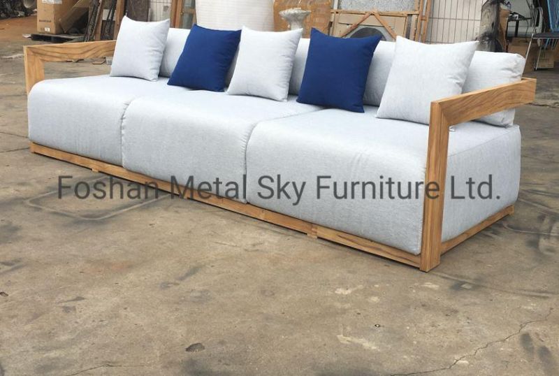 Outdoor Teak Garden Hotel Villa Patio Combination Cushion Wooden Sofa