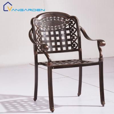 Patio Antique Metal Frame Chair Outdoor Restaurant furniture with 4 Seaters
