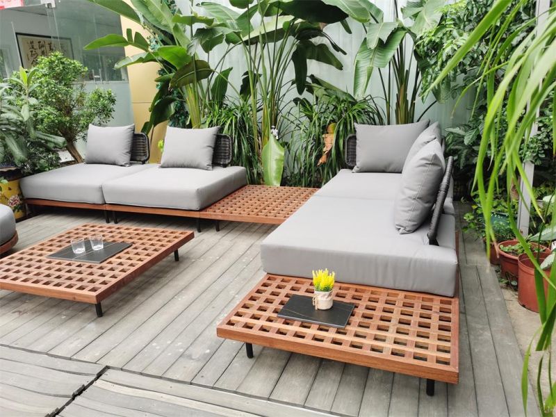 Modern Style Garden Outdoor Patio Outdoor Wooden Furniture Sofa Set