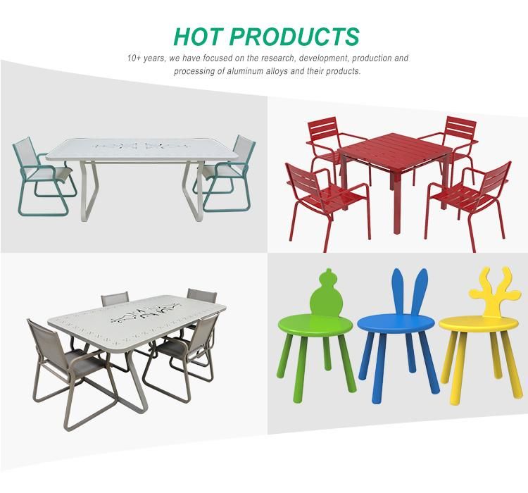 Aluminum Rectangular Dining Lounge Coffee Outdoor Bar Table and Stools