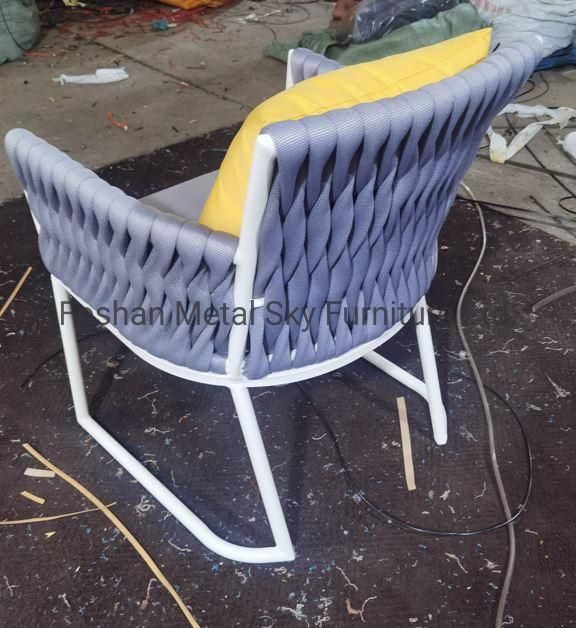 Outdoor Metal Wicker Rope Garden Hotel Restaurant Courtyard Rattan Chair