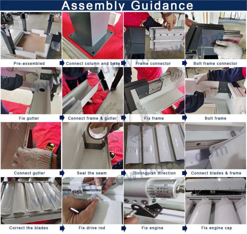 Motorized Free Standing Adjustable Blades Aluminum Pergola