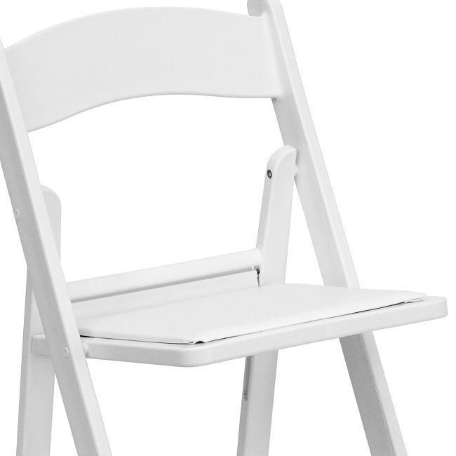 Party 1000lb Weight Capacity Wimbledon Portable White Resin Folding Chairs