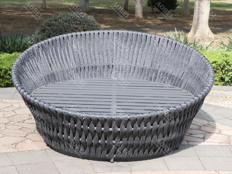 Modern Outdoor Home Hotel Garden Furniture Round Daybed Cabana Gazebo Sofabed Sunbed