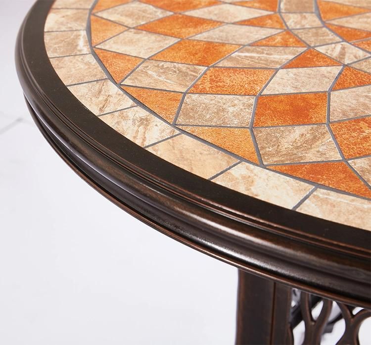 Round Table Set Outdoor Patio Table Set Cast Aluminum Dining Furniture