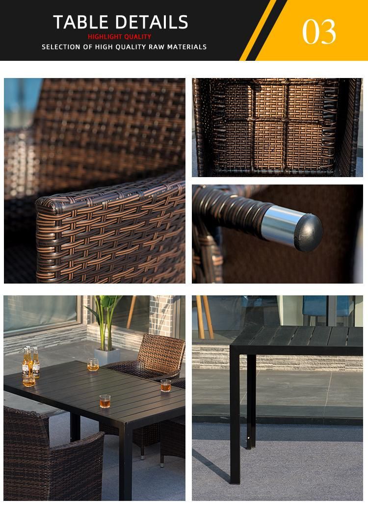 Rattan Outdoor Furniture/Outdoor Courtyard Dining Table and Chair