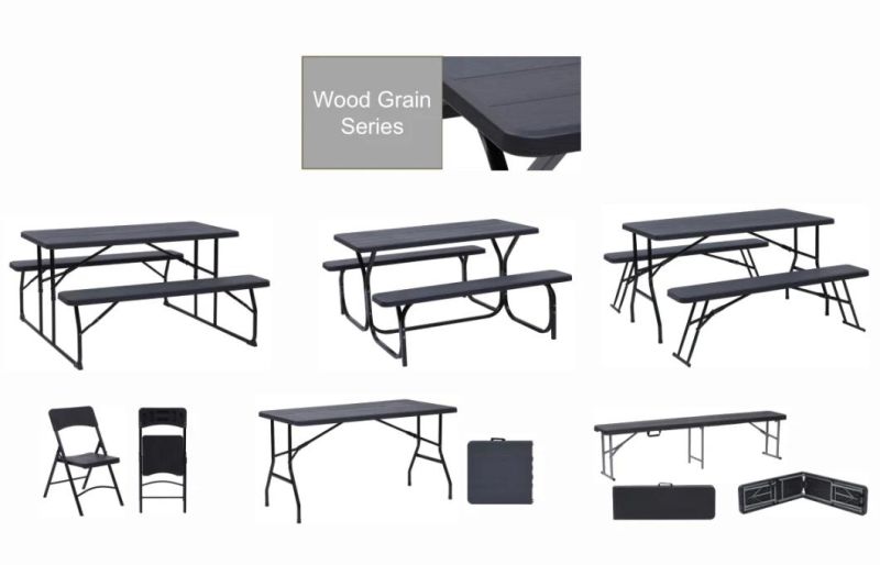 Folding Camping Plastic Picnic Table with Chairs