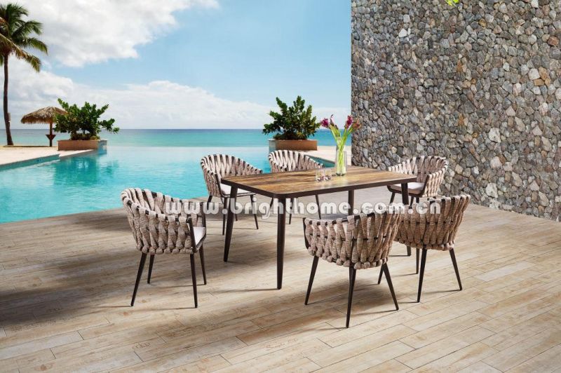 Aluminium Textilene Rope Outdoor Dining Furniture