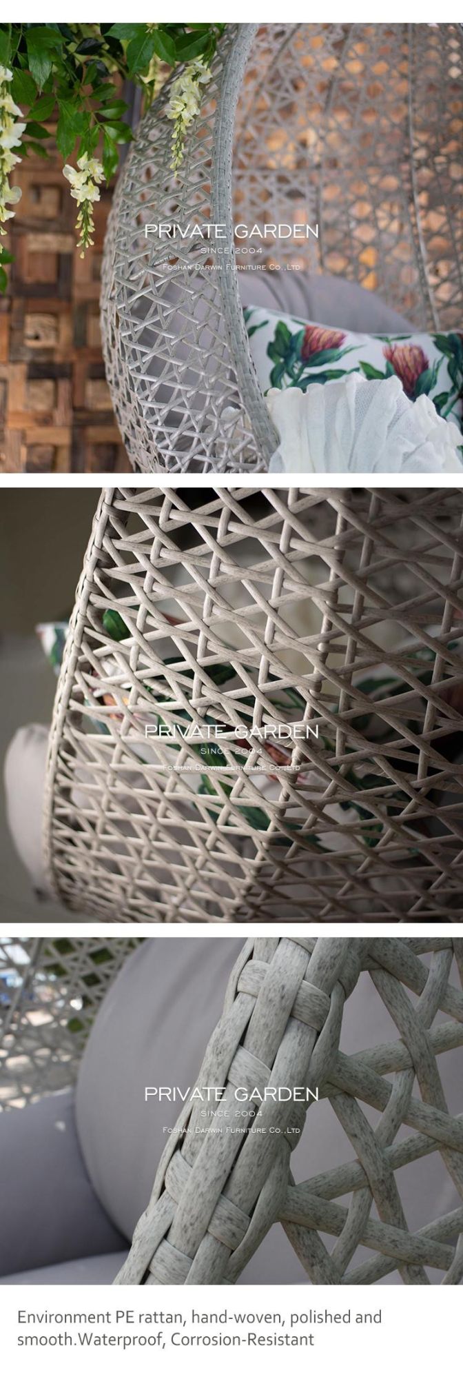 Factory Manufacturer OEM Foshan Furniture in Balcony Garden Swing Chair with Price