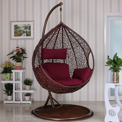 Red Hammock Indoor Household Hanging Basket Rattan Chair