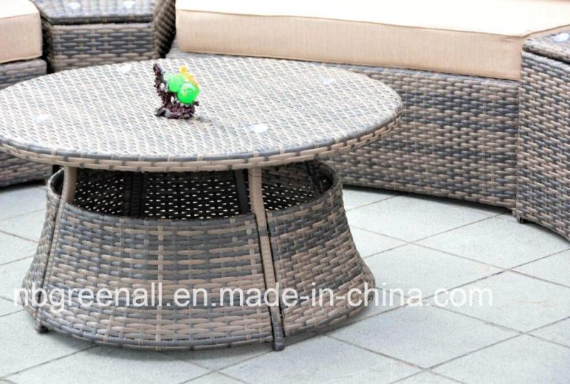New Half Round with Ice Buket Outdoor Patio Wicker Rattan Garden Sofa Sets Furniture