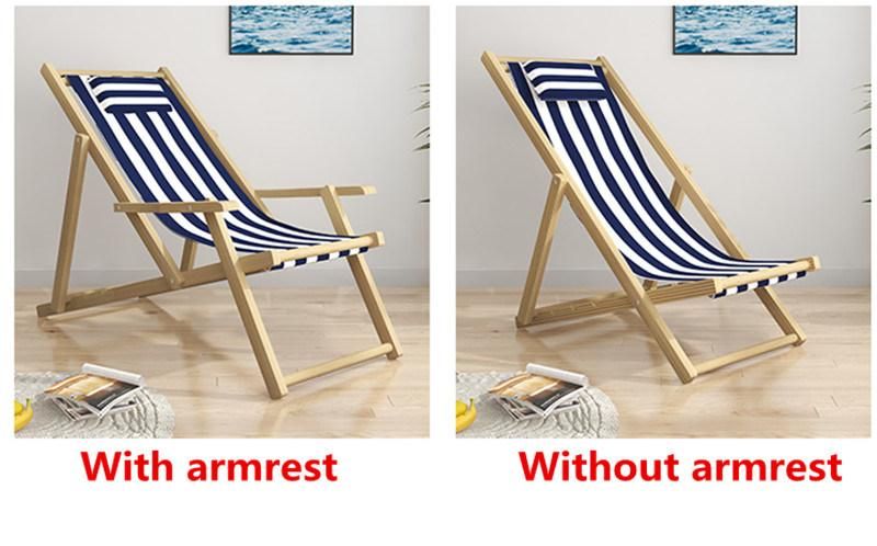 Foldable Furniture Solid Wood Canvas Folding Beach Outdoor Sling Chair