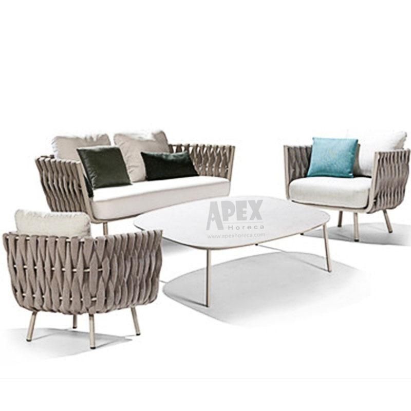 Excellent Quality Kd Structure Rope Aluminum Garden Sofa Set