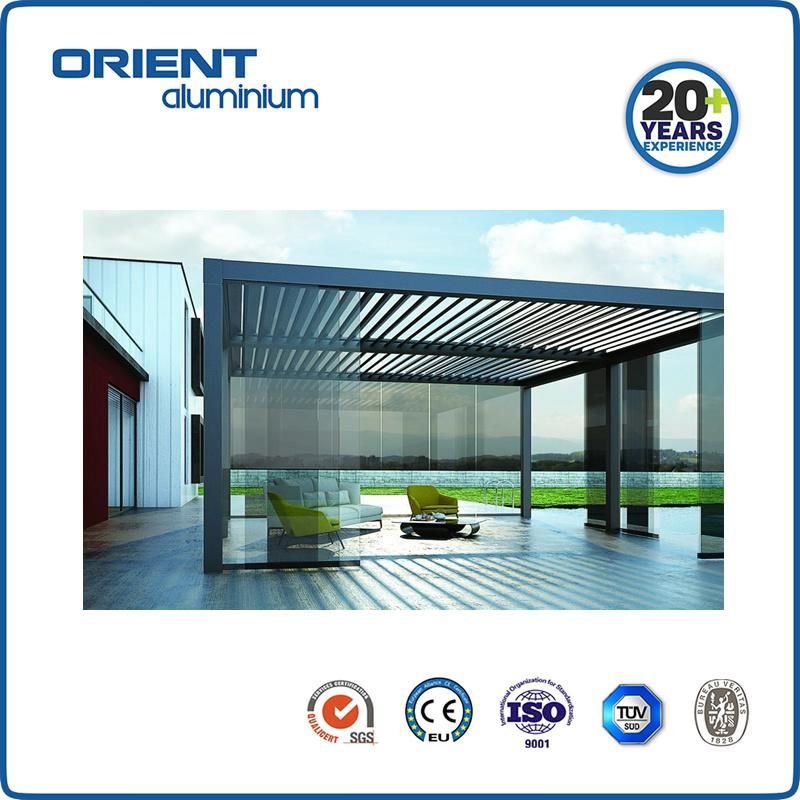 Aluminum Frame Finishing Waterproof Outdoor Pergola with Curtain