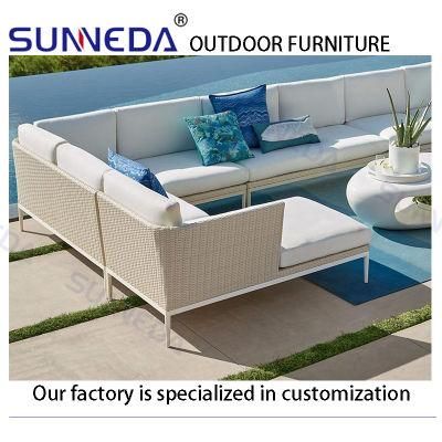 Nordic Design Artistic Modern Minimalism L Shape Garden Aluminum Sofa