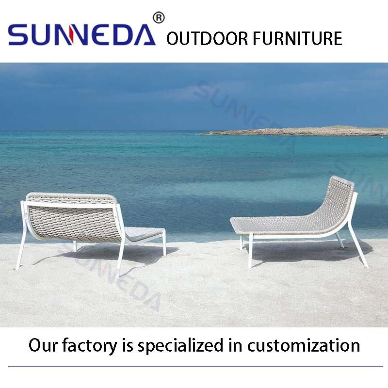 Aluminum Frame with Rope Leisure Balcony Beach Outdoor Reclining Chair