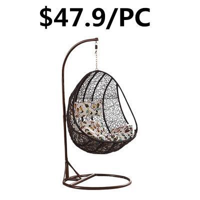 Leisure Outdoor Garden Gaming Rocking Rattan Metal Hanging Swing Chair