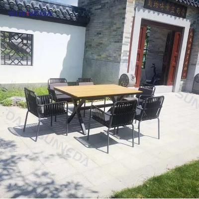 Garden Patio Table Set with Kd Structure and Stacked Chairs