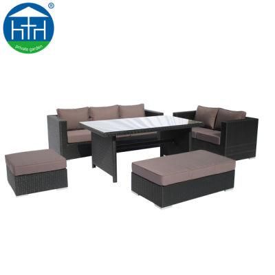 Eco-Friendly Outdoor Furniture Leisure Design Rattan Sofa Sets with Dining Table